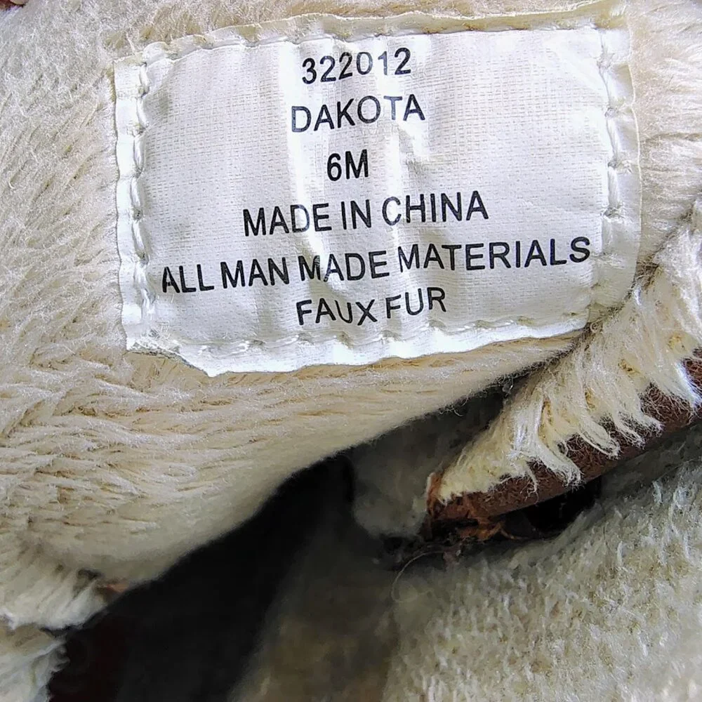 Sporto Dakota Duck Boots Brown Navy Faux Fur Lined Waterproof Size 6M - Picture 6 of 7